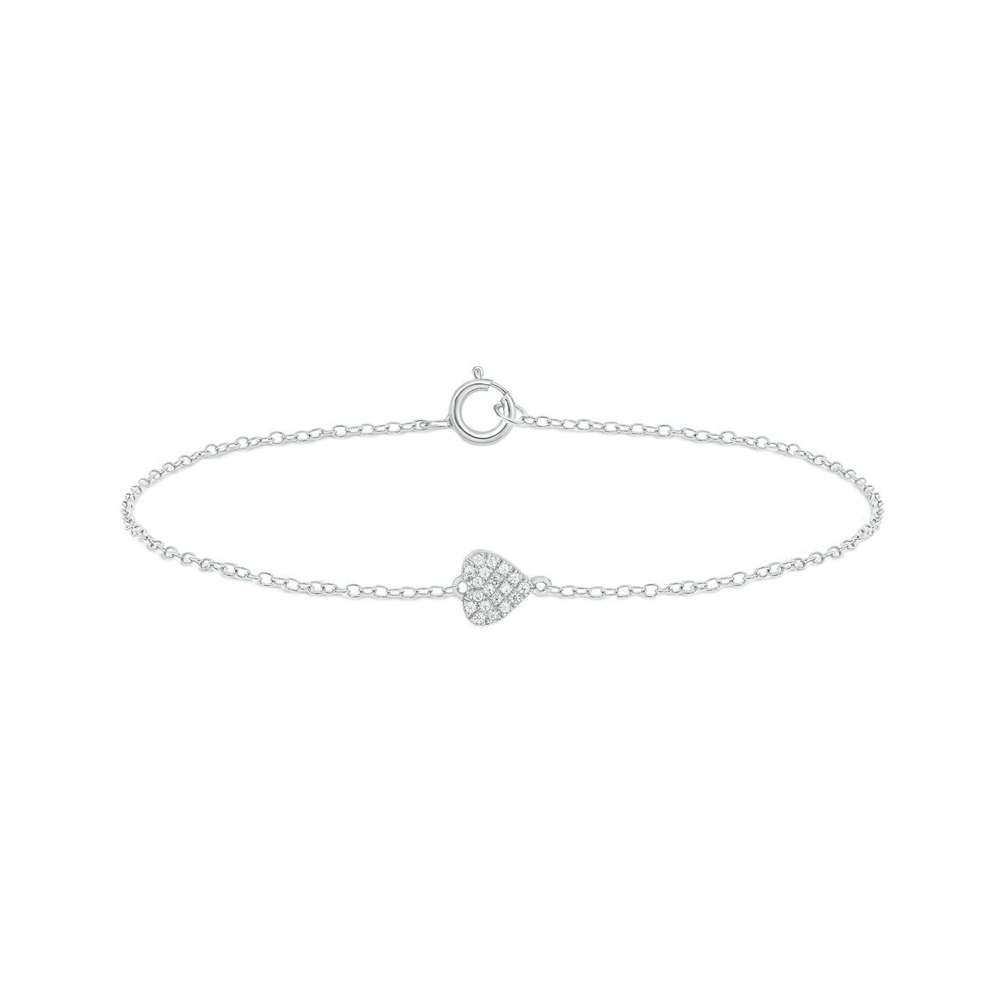 Diamond Heart Bracelet in 14K Gold Vermeil