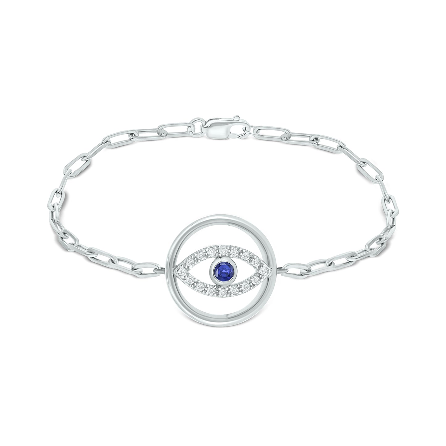 Gold Plated Sterling Silver Gemstone with Evil Eye Bracelet