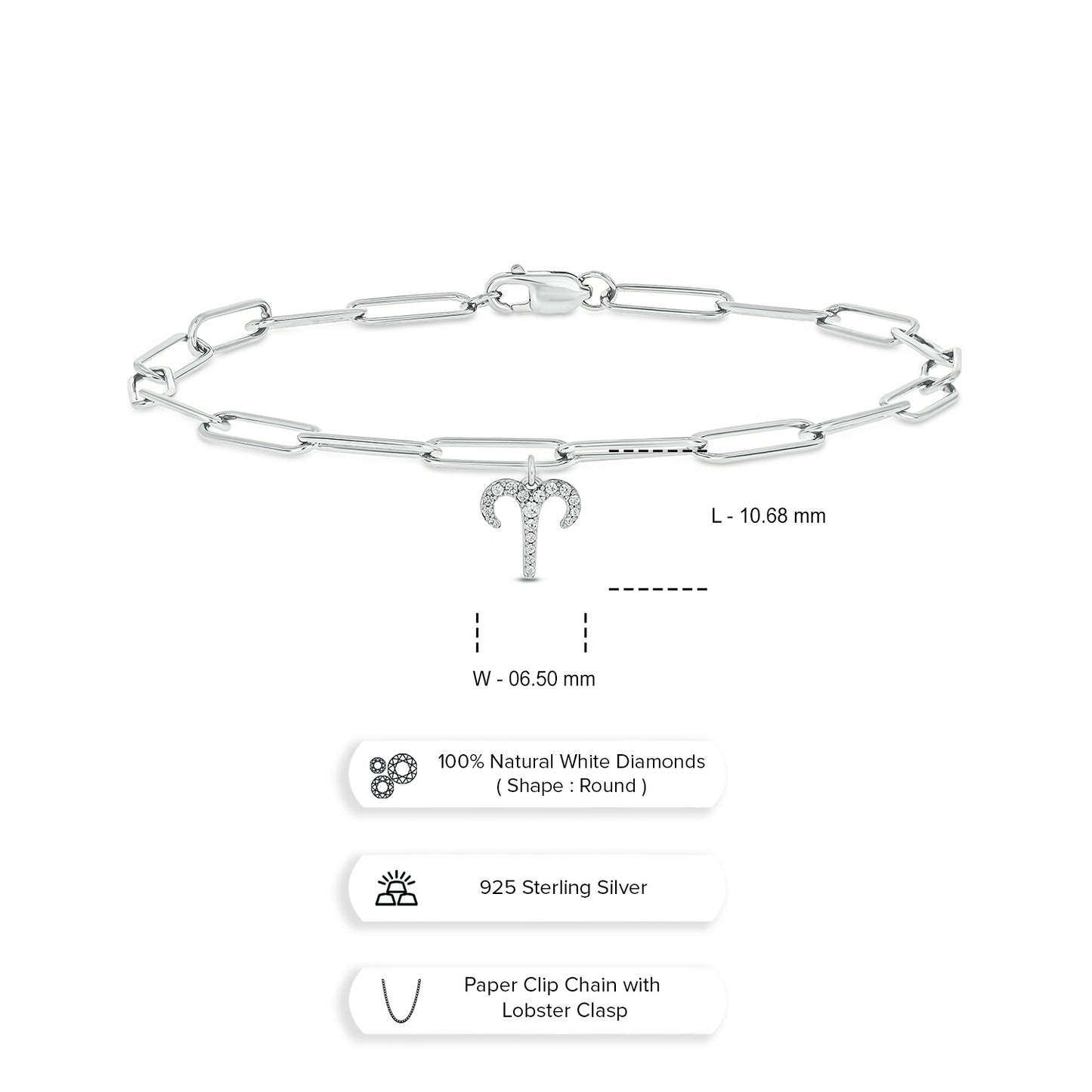 Diamond Zodiac Charm Bracelet in 14K Gold Vermeil