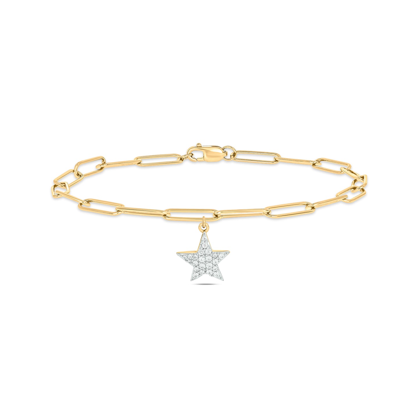 Star Charm Diamond Bracelet in 925 Sterling Silver