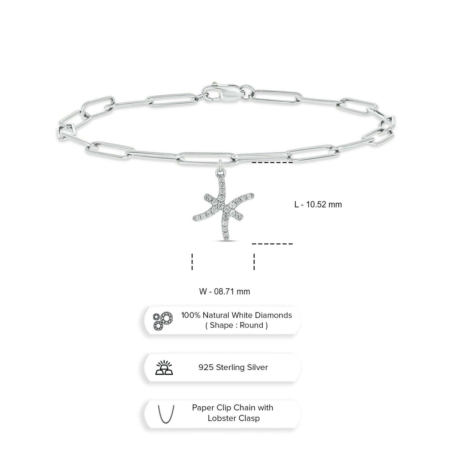 Diamond Zodiac Charm Bracelet in 14K Gold Vermeil