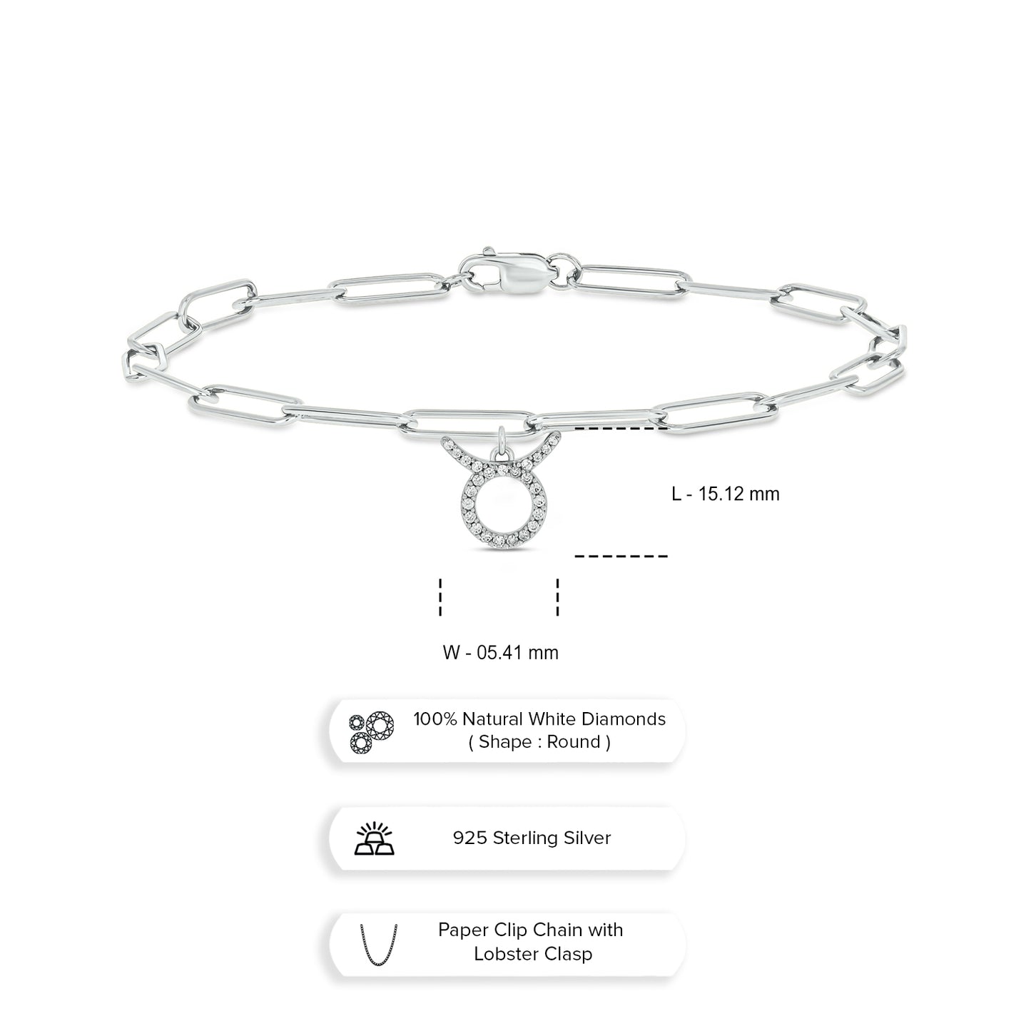 Diamond Zodiac Charm Bracelet in 14K Gold Vermeil