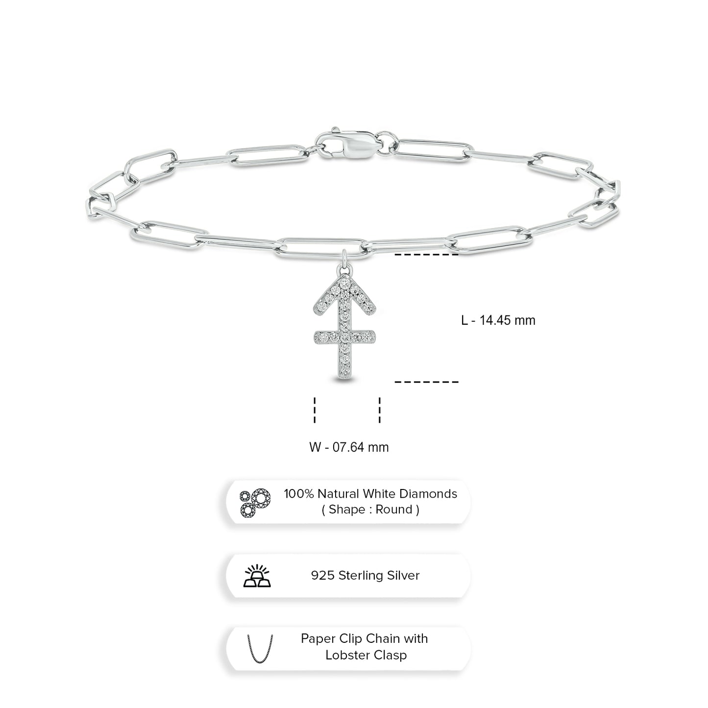 Diamond Zodiac Charm Bracelet in 14K Gold Vermeil