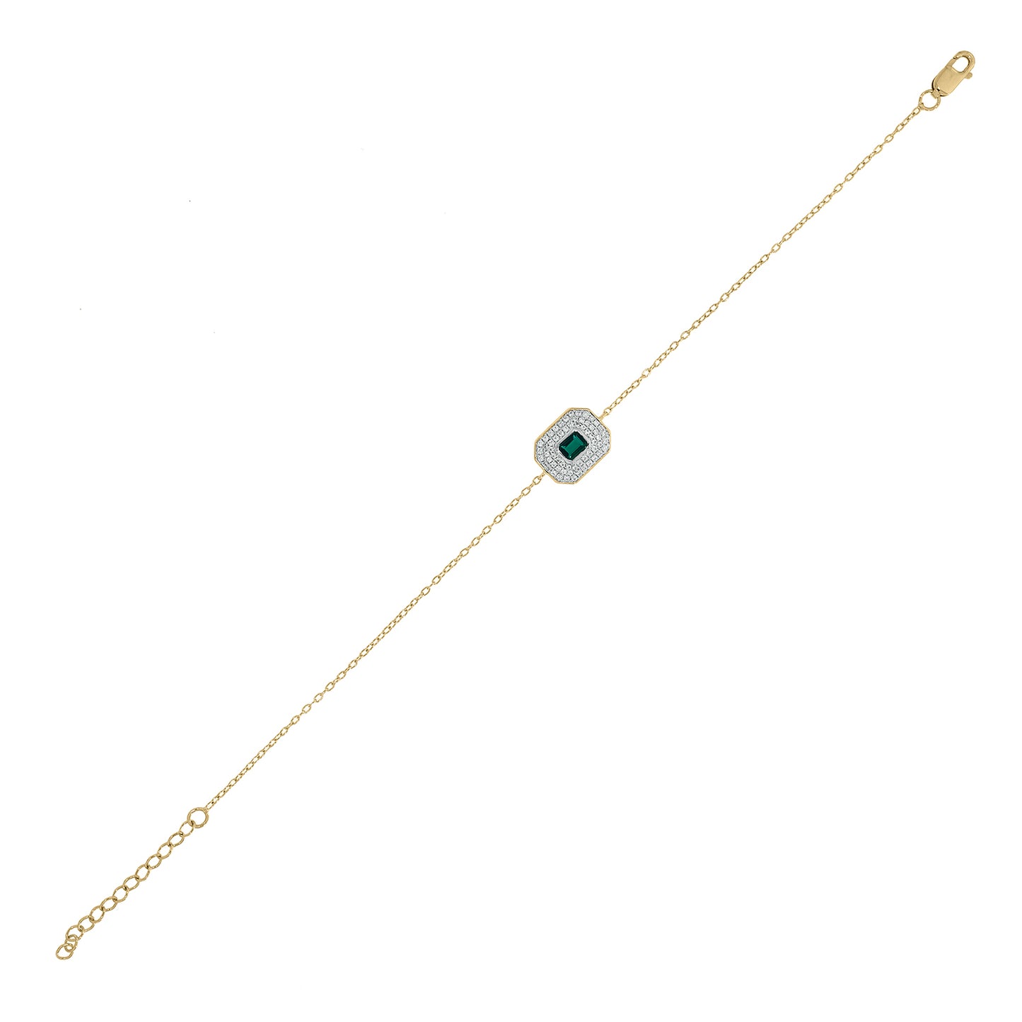14KT Gold, Emerald & Diamonds Luxury Bracelet