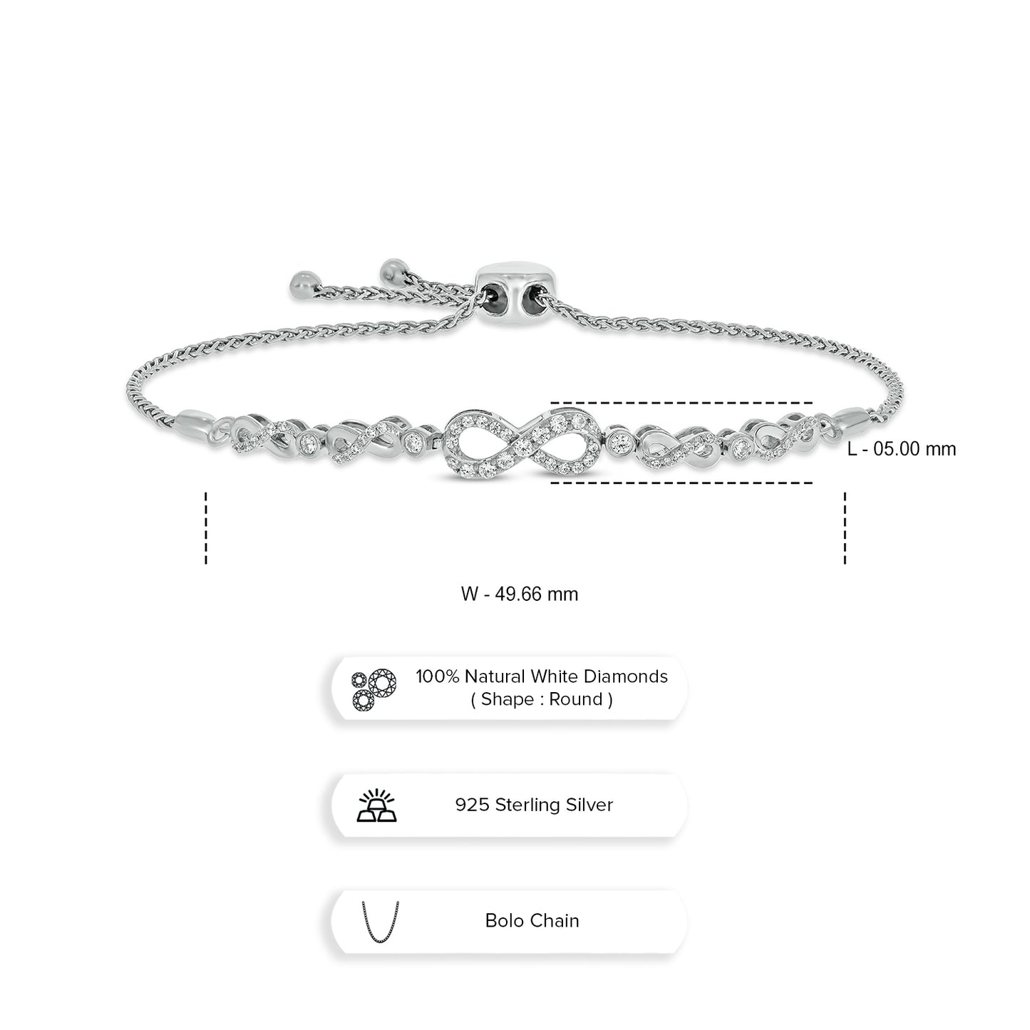 14K Gold Vermeil Diamond Infinity Bracelet