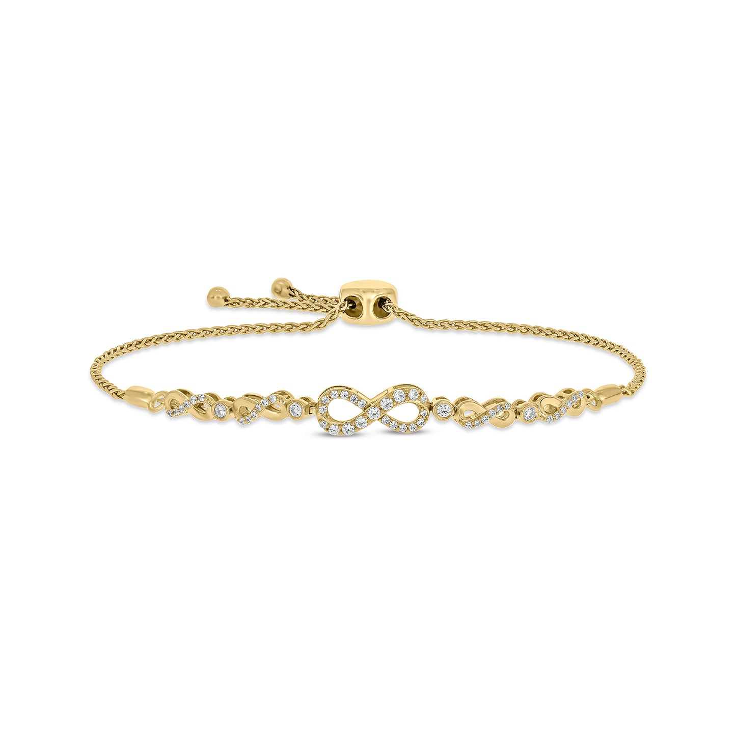 14K Gold Vermeil Diamond Infinity Bracelet
