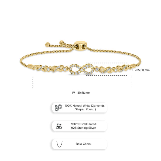 14K Gold Vermeil Diamond Infinity Bracelet