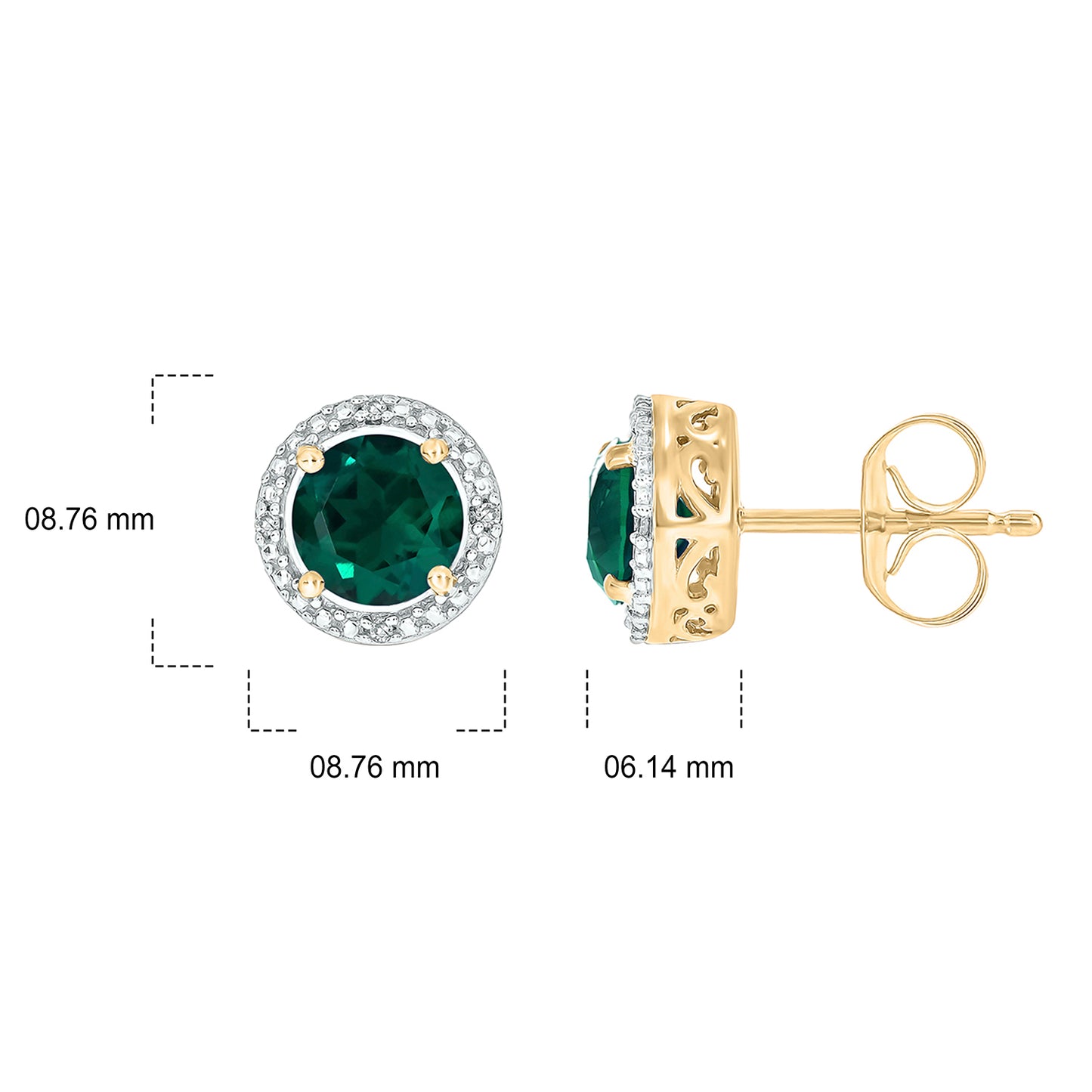 925 Sterling Silver Round Coloured Stone Diamond Earrings