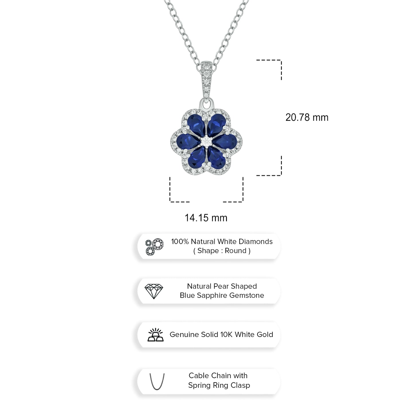 10KT Gold Exquisite Floral Pendant in Gemstone & Diamond