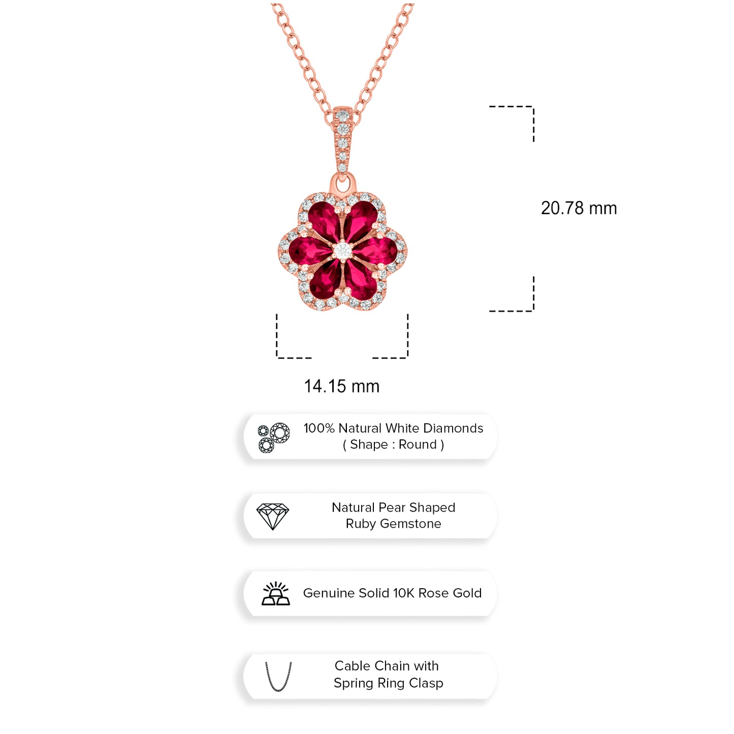 10KT Gold Exquisite Floral Pendant in Gemstone & Diamond