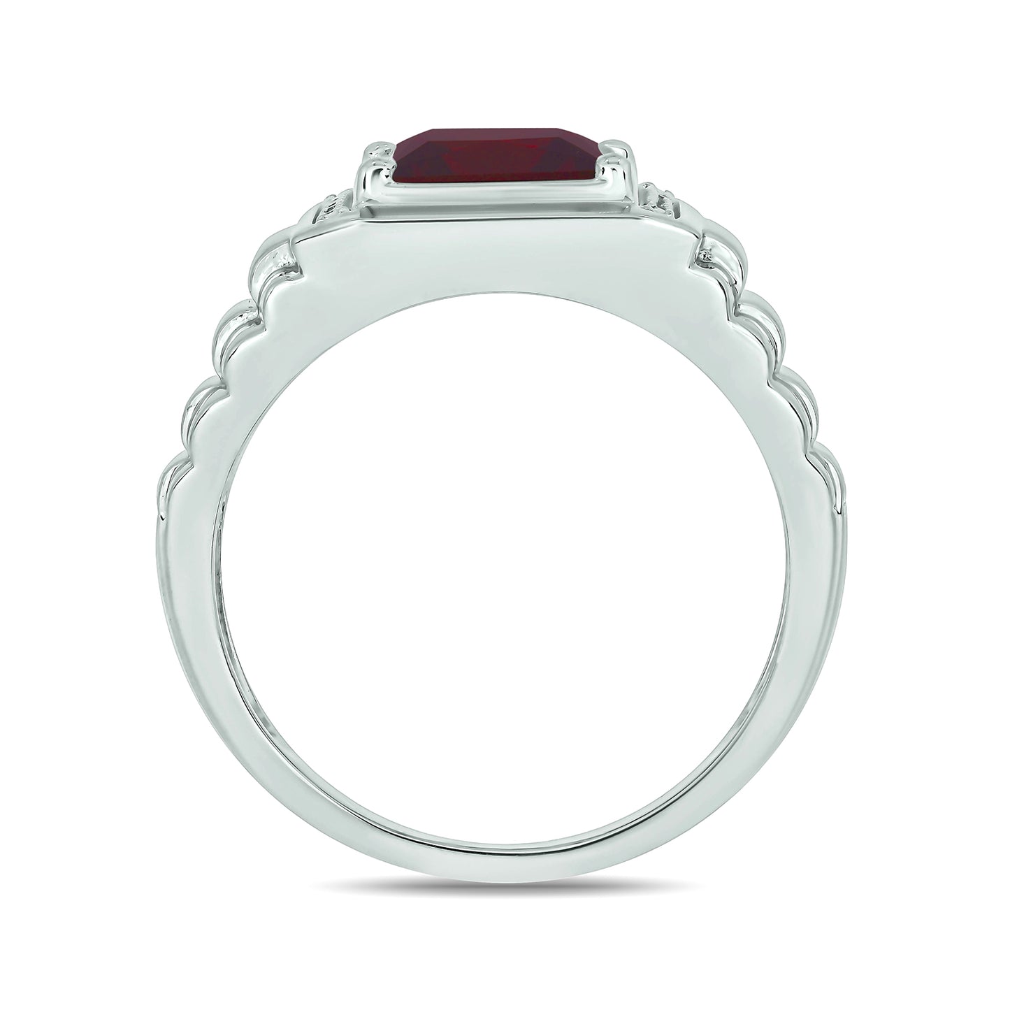 925 Sterling Silver Men's Natural Natural Gemstone & Diamond Ring