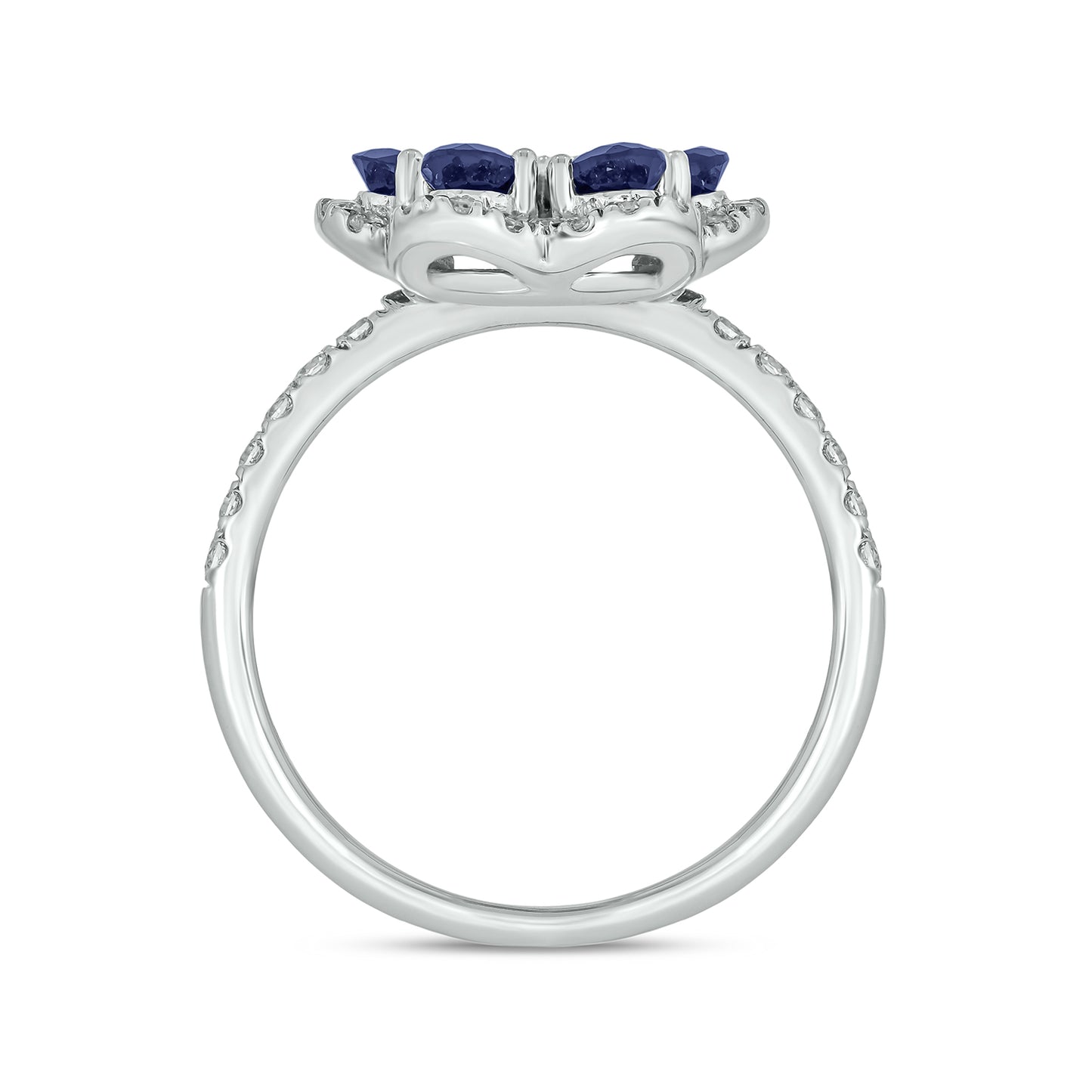 10KT Gold Cocktail Floral Gemstone & Diamond Ring