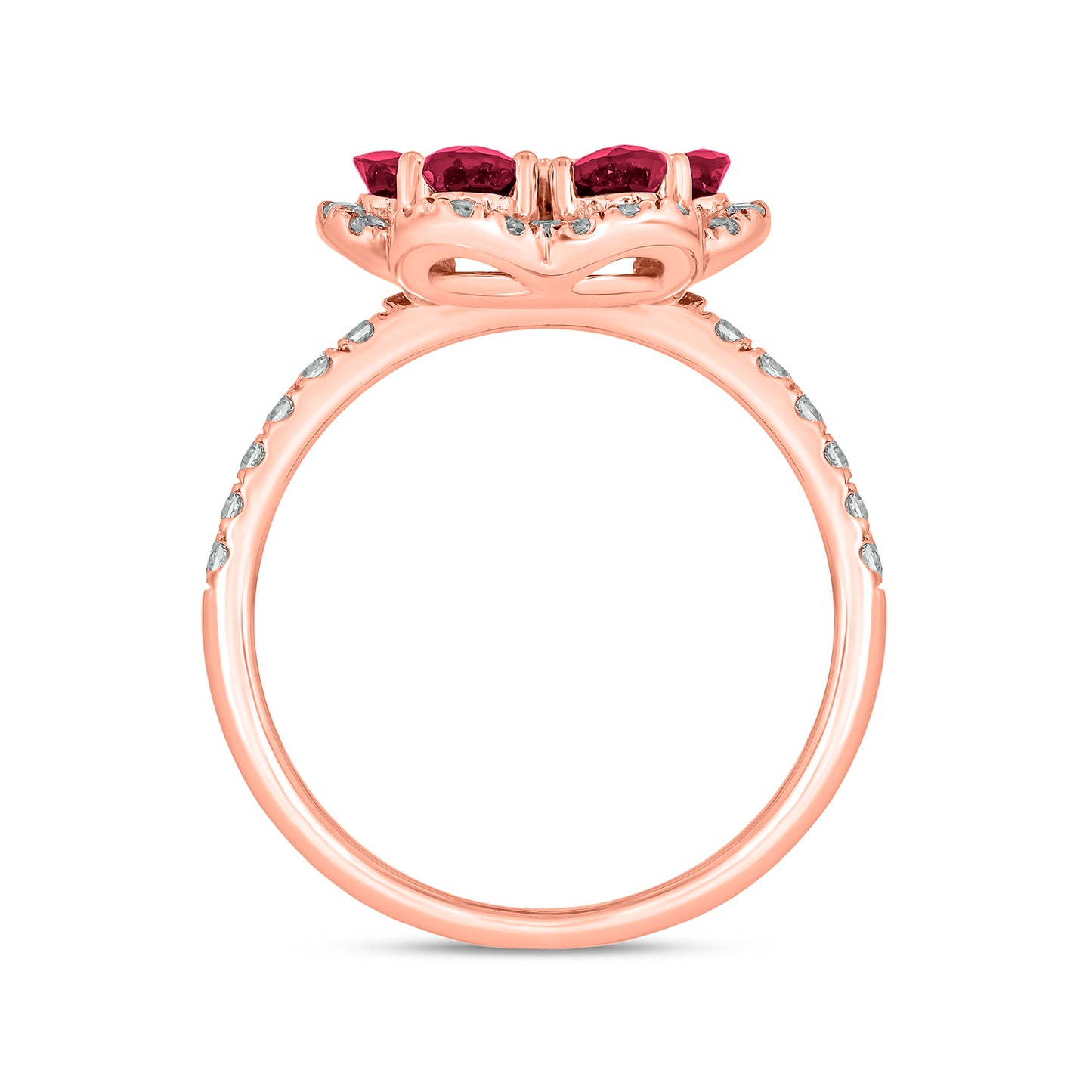 10KT Gold Cocktail Floral Gemstone & Diamond Ring