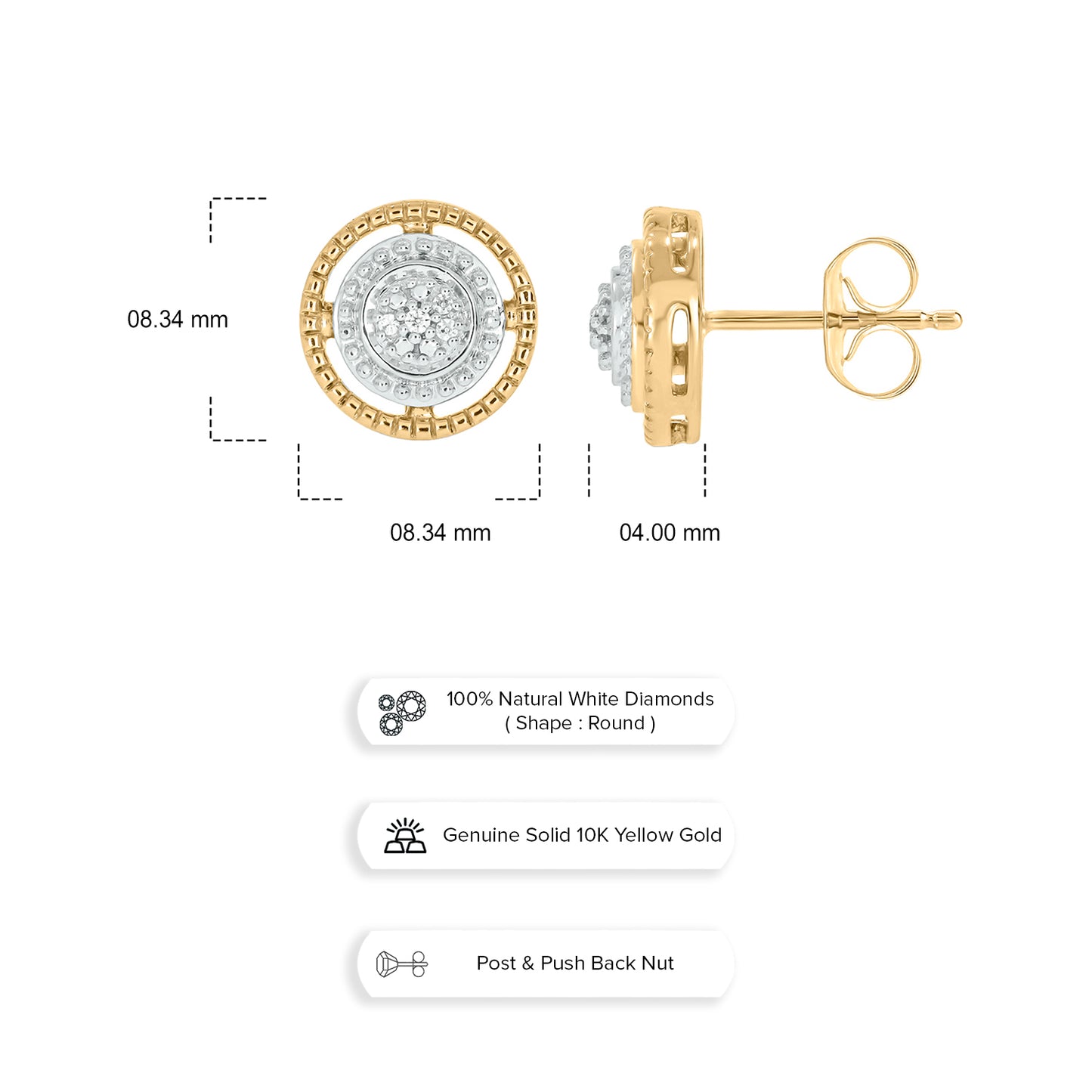 10KT Gold Dainty Everyday Studs