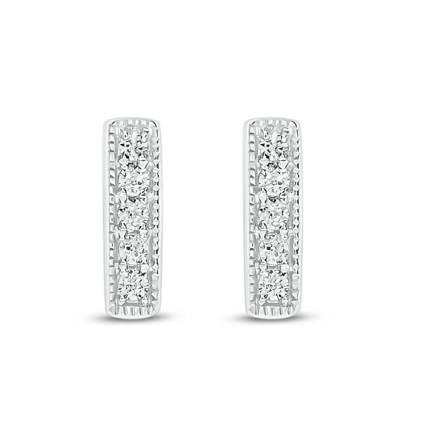 14K Gold Dainty Bar Stud Earrings