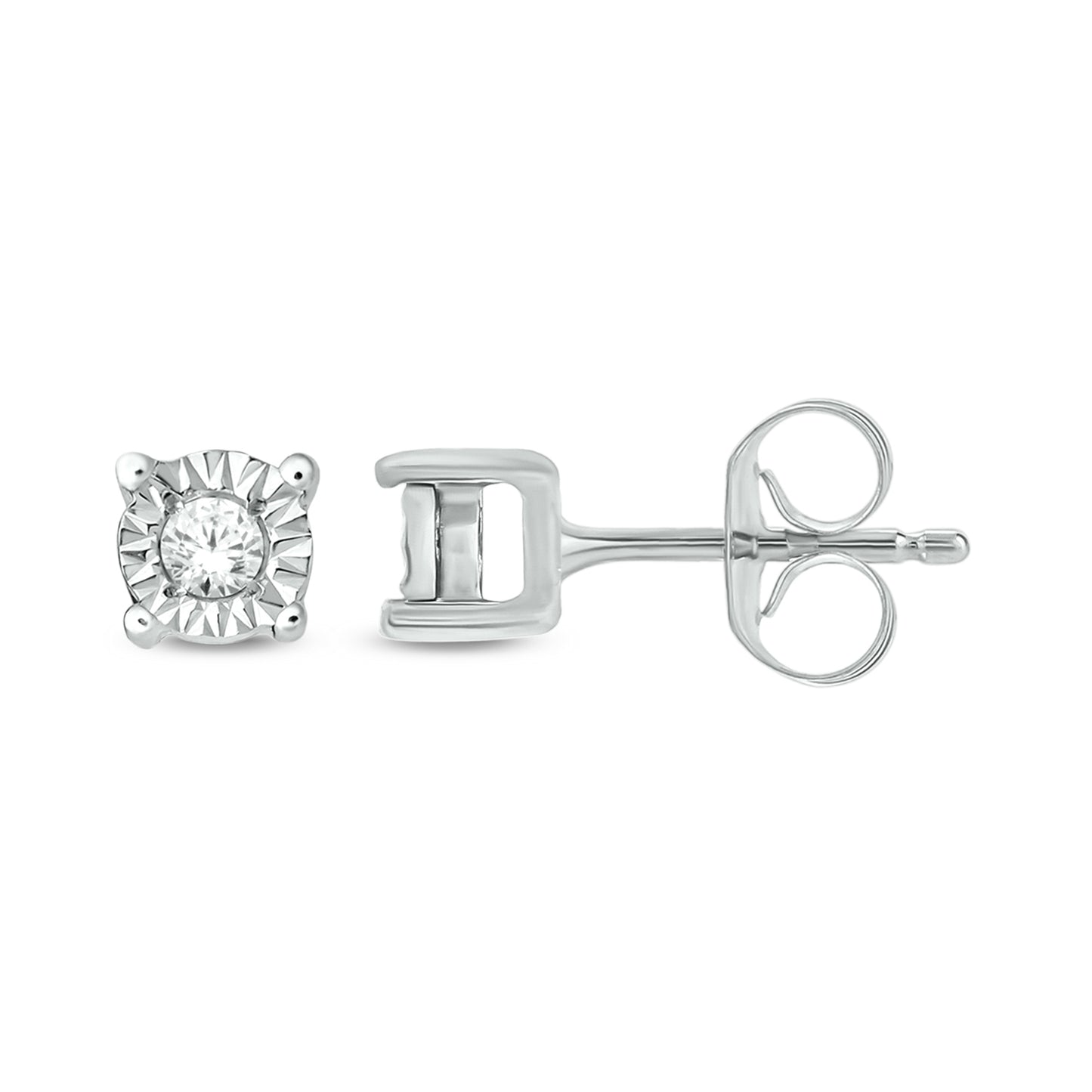 14KT Gold Solitaire Diamond Stud Earrings