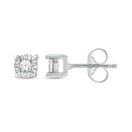 14KT Gold Solitaire Diamond Stud Earrings