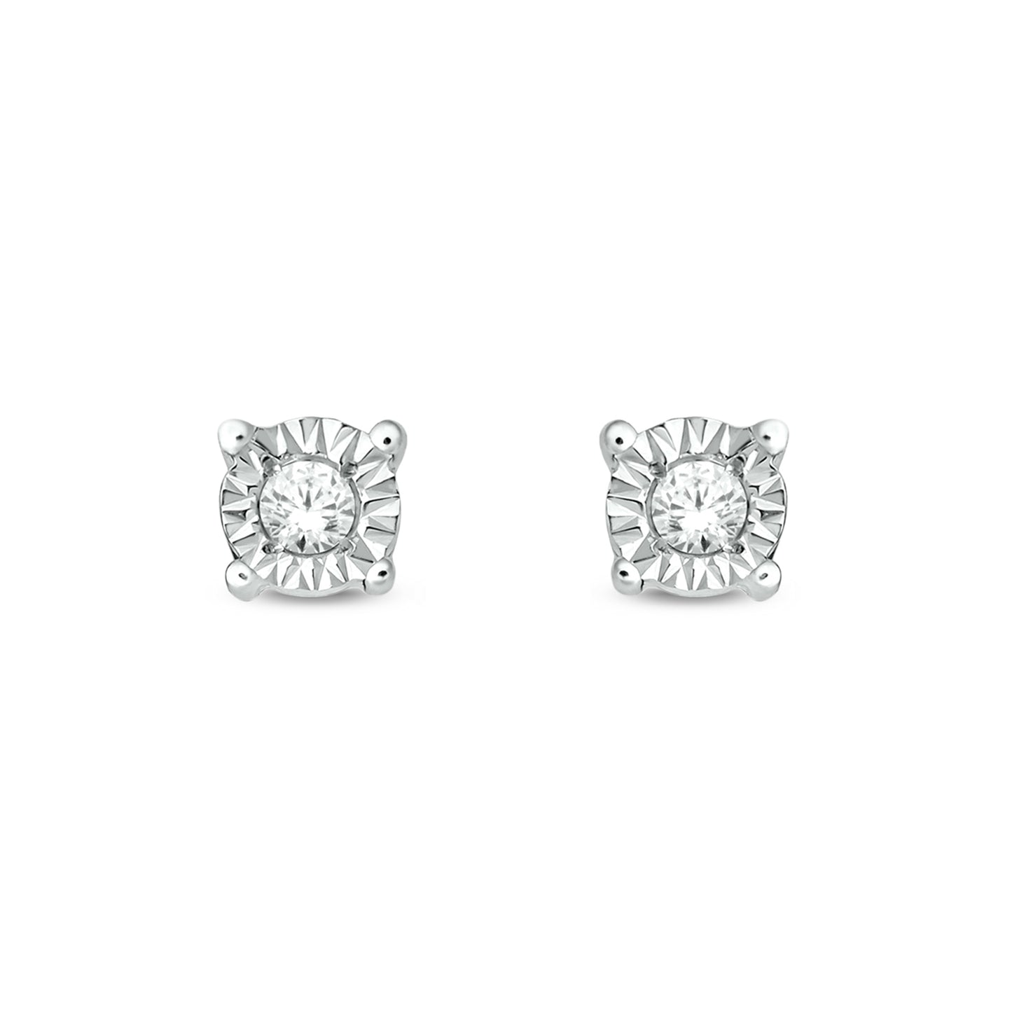 14KT Gold Solitaire Diamond Stud Earrings
