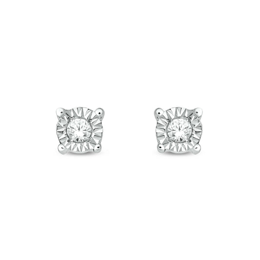 14KT Gold Solitaire Diamond Stud Earrings