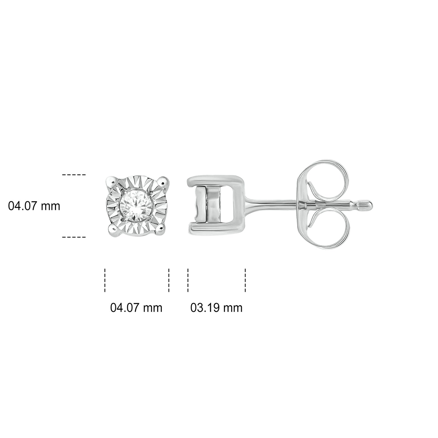 14KT Gold Solitaire Diamond Stud Earrings