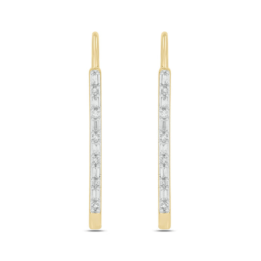 14K Gold Vermeil Classic Paper Clip Diamond Earrings