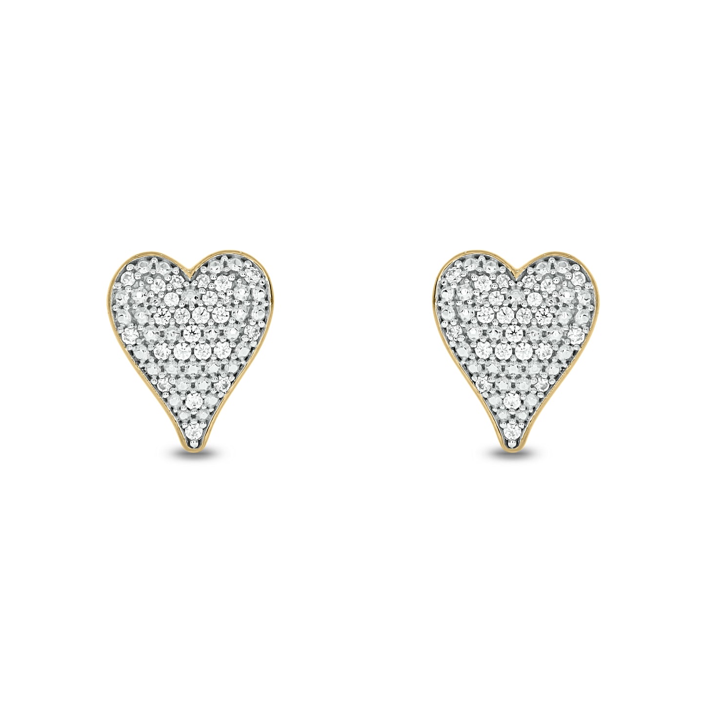 14KT Gold Unique Heart Shape Diamond Earrings