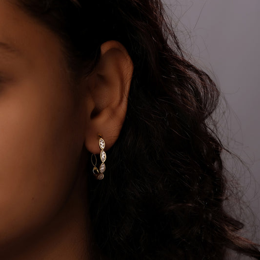 Diamond Hoop Earrings in 14K Gold Vermeil