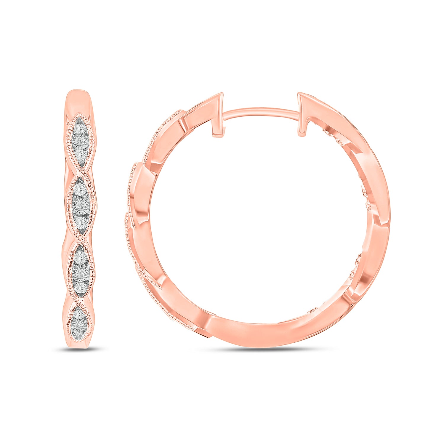 Diamond Hoop Earrings in 14K Gold Vermeil