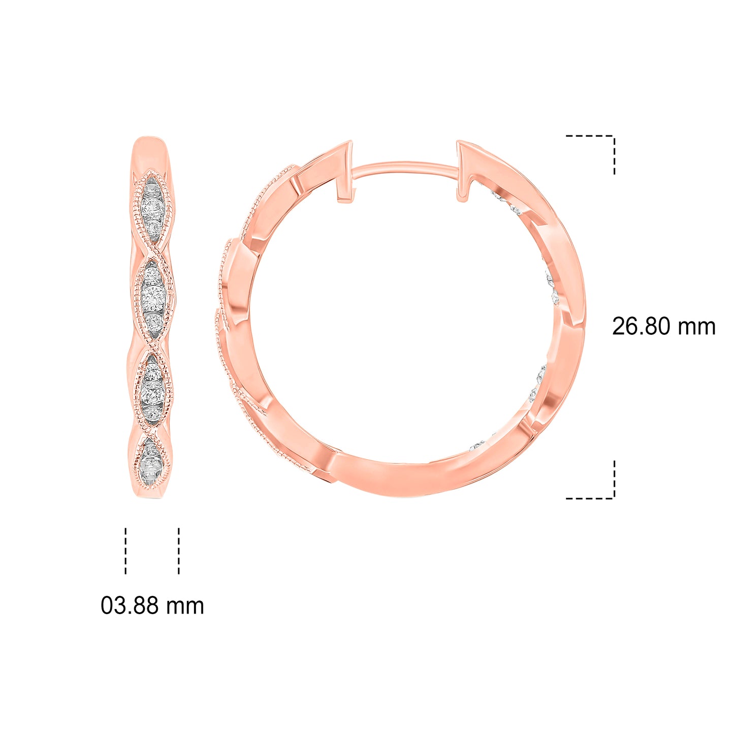 Diamond Hoop Earrings in 14K Gold Vermeil