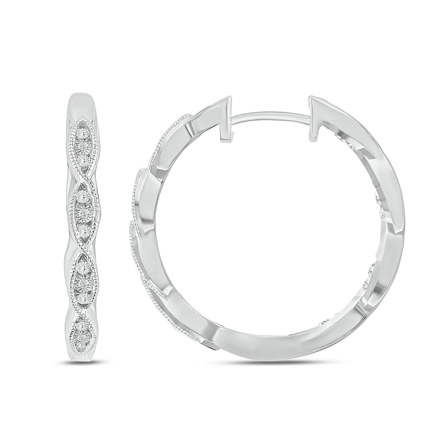 Diamond Hoop Earrings in 14K Gold Vermeil