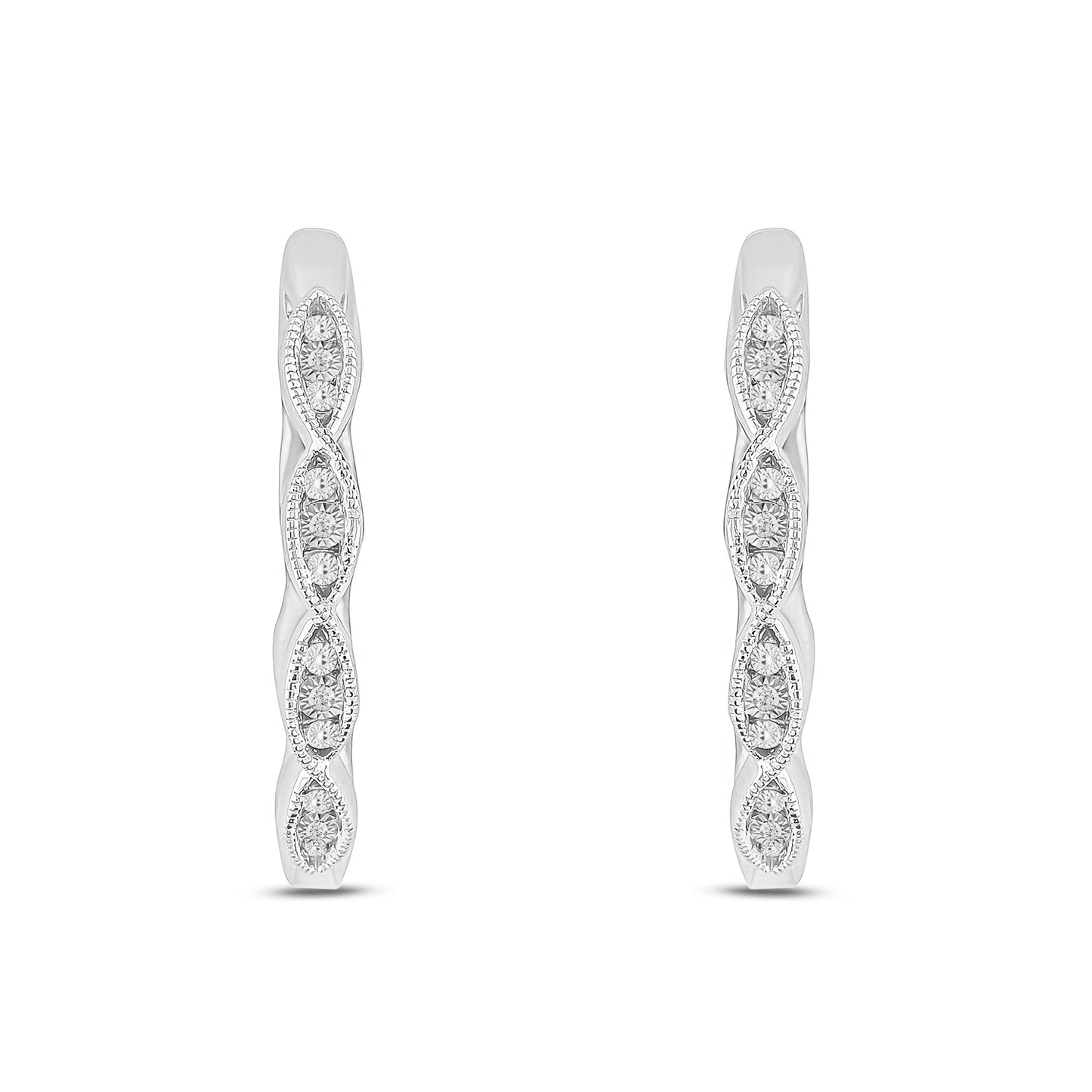 Diamond Hoop Earrings in 14K Gold Vermeil