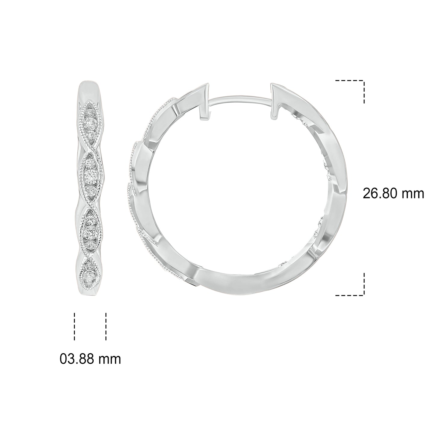 Diamond Hoop Earrings in 14K Gold Vermeil