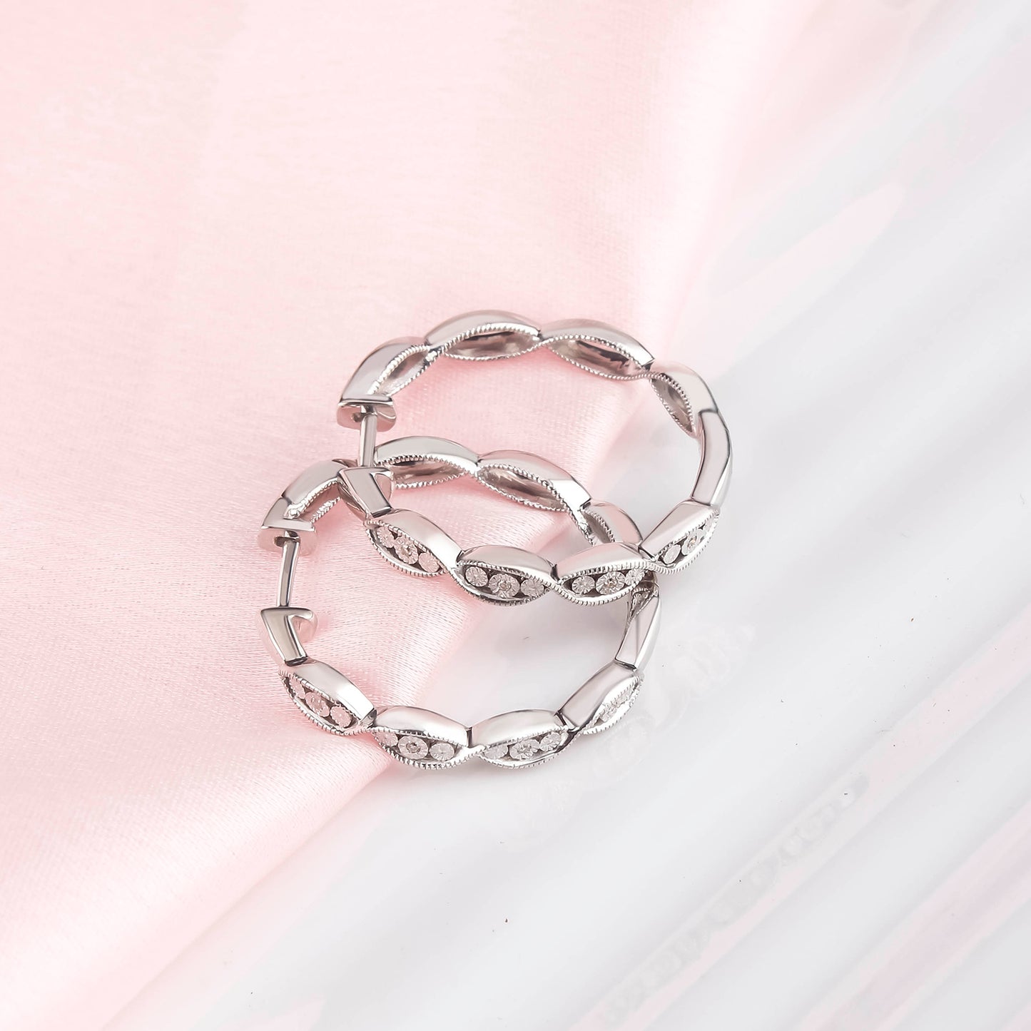 Diamond Hoop Earrings in 14K Gold Vermeil