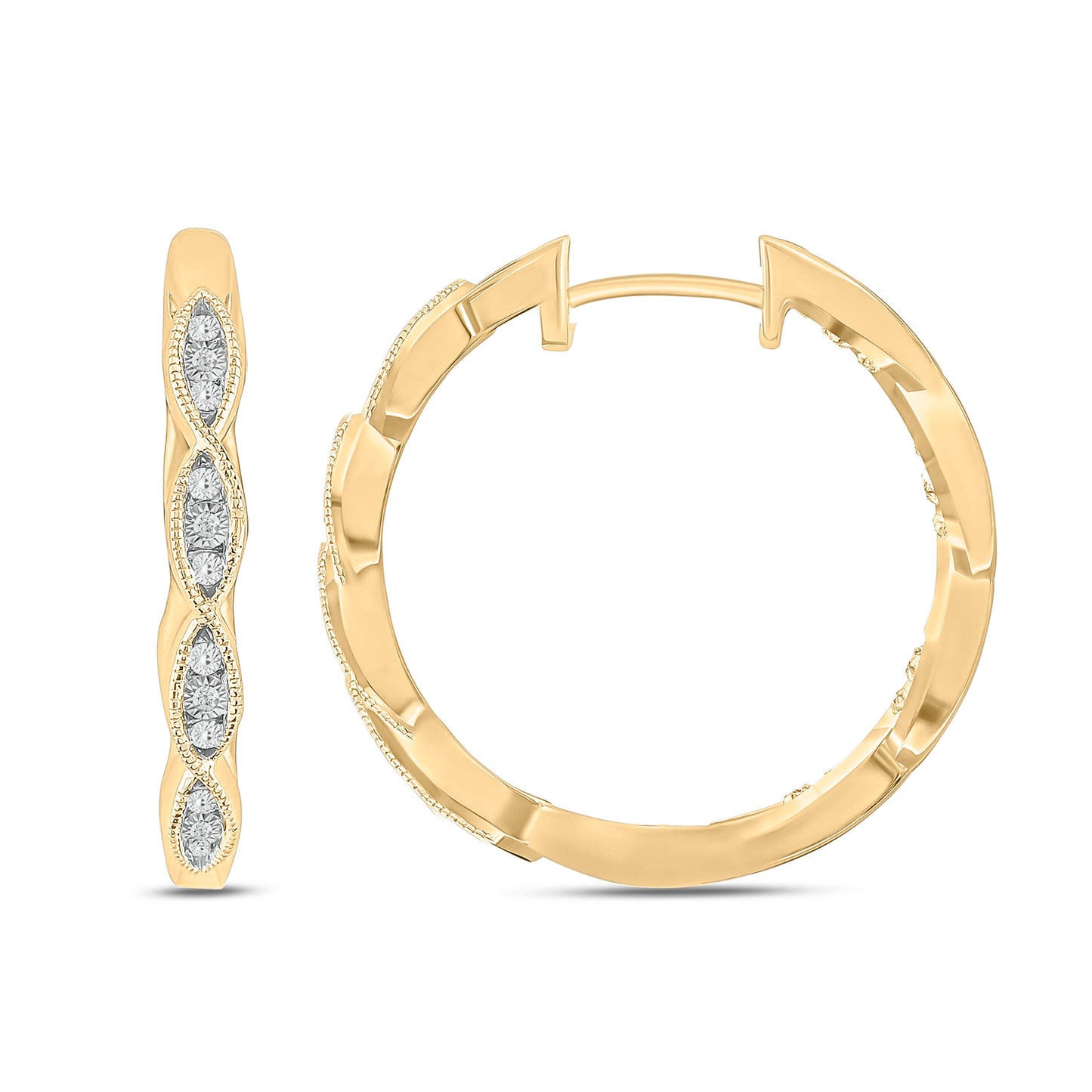 Diamond Hoop Earrings in 14K Gold Vermeil