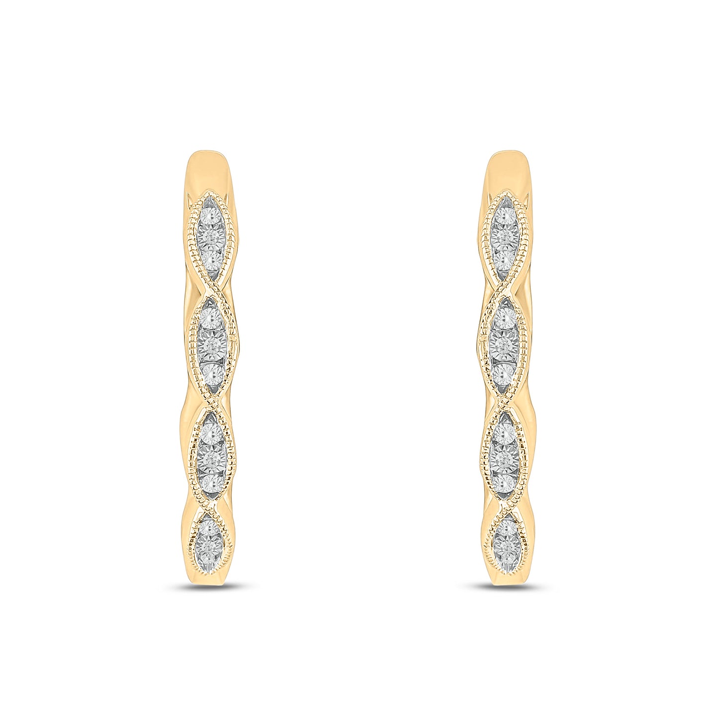 Diamond Hoop Earrings in 14K Gold Vermeil