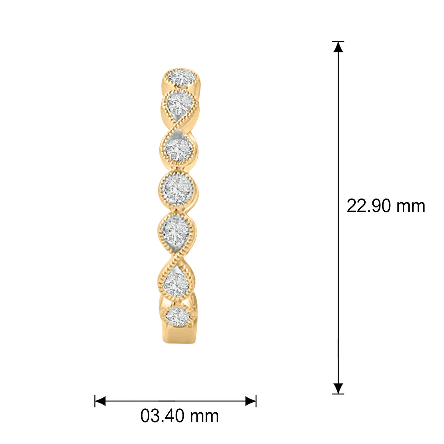 Small Hoop Diamond Earrings in 925 Sterling Silver