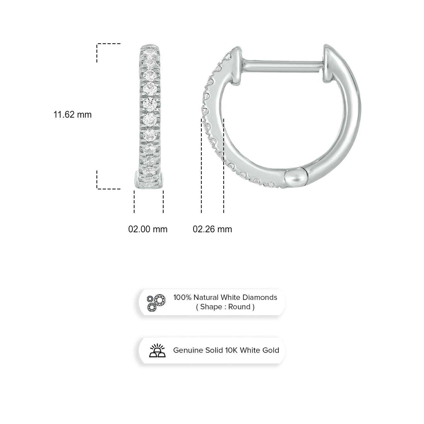 Exquisite 10KT Gold Diamond Hoops : Authentic Brilliance
