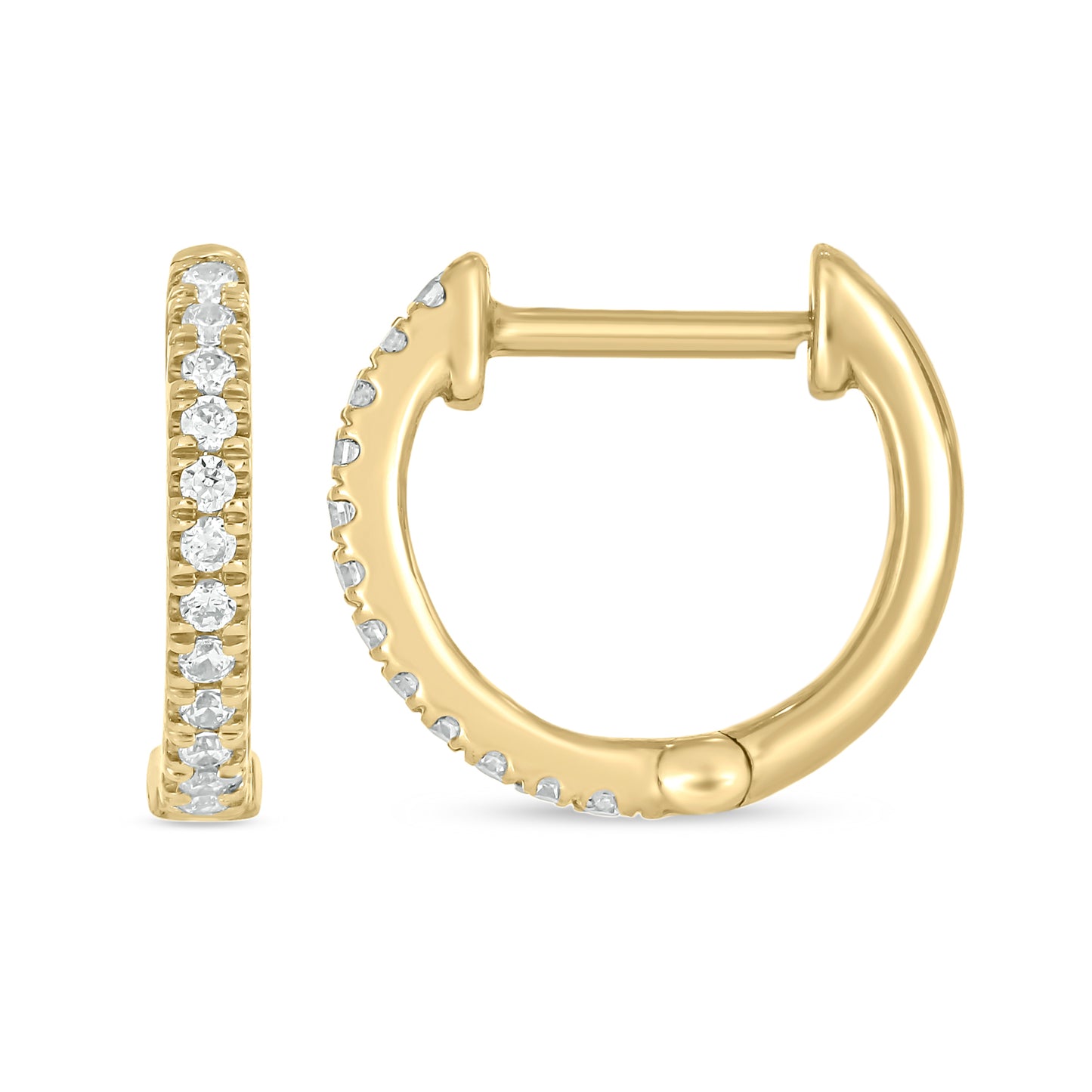 Exquisite 10KT Gold Diamond Hoops : Authentic Brilliance