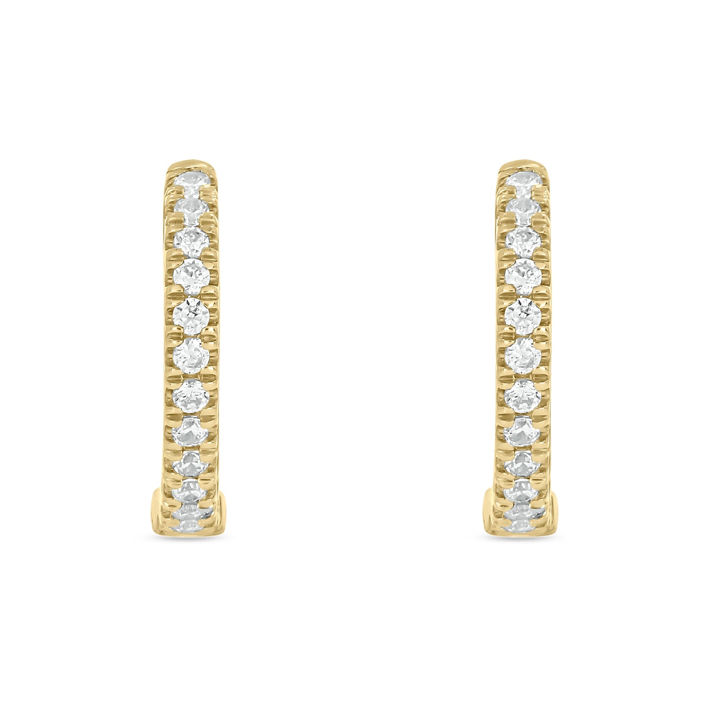 Exquisite 10KT Gold Diamond Hoops : Authentic Brilliance