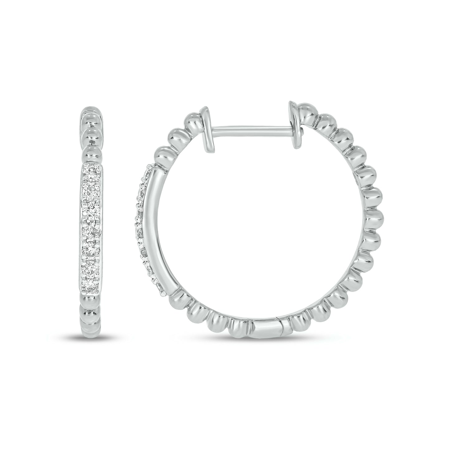 10KT Gold Luxurious Diamond Hoop Earrings