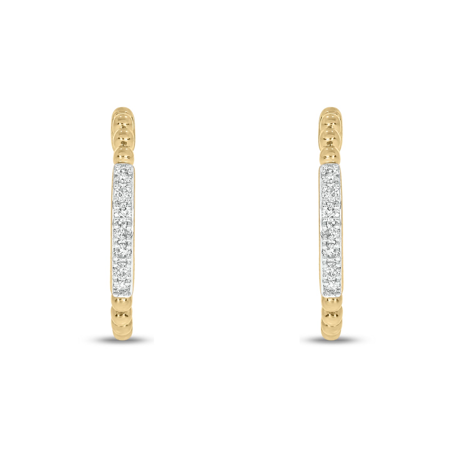 10KT Gold Luxurious Diamond Hoop Earrings