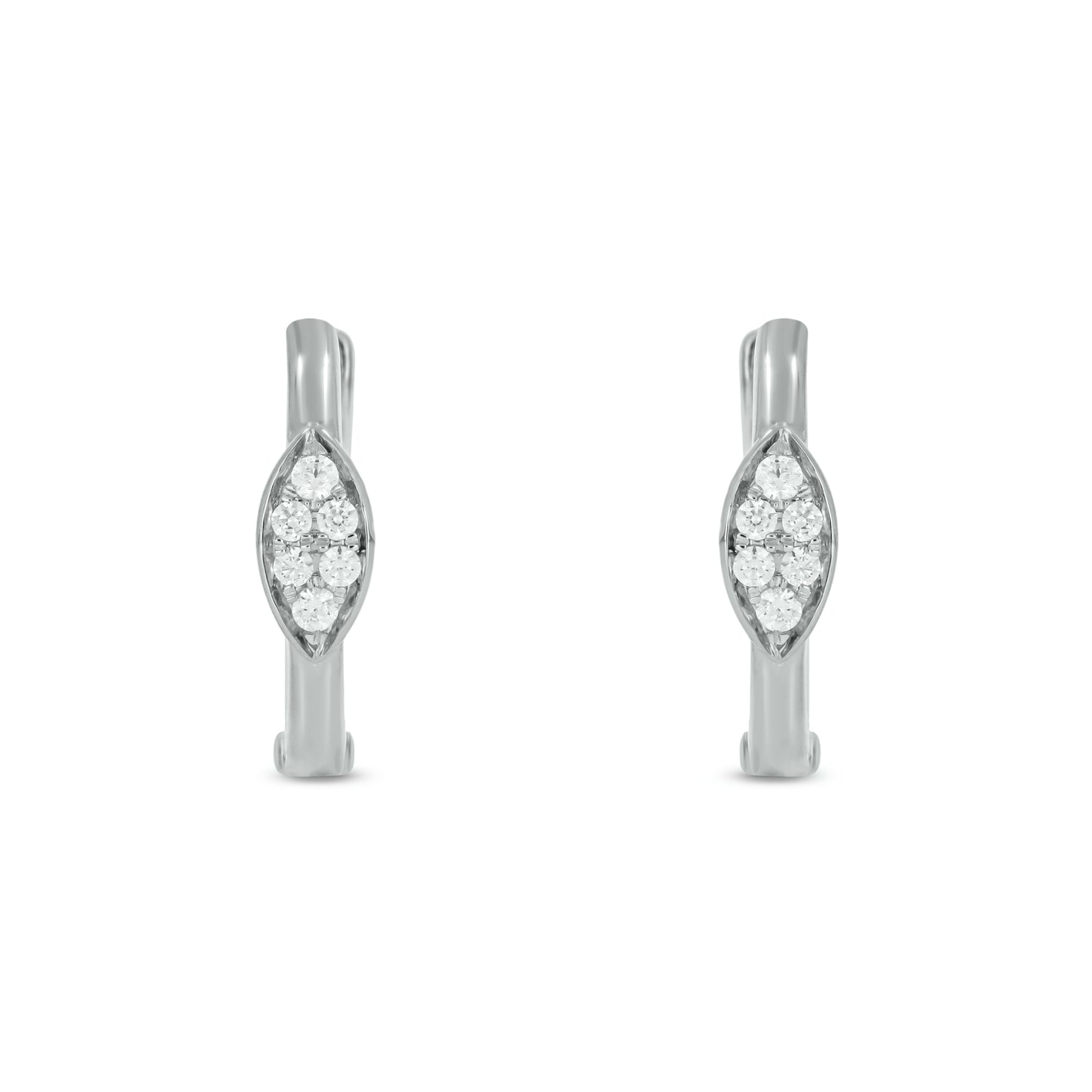 10KT Gold Dainty Diamond Studded Hoop Earrings