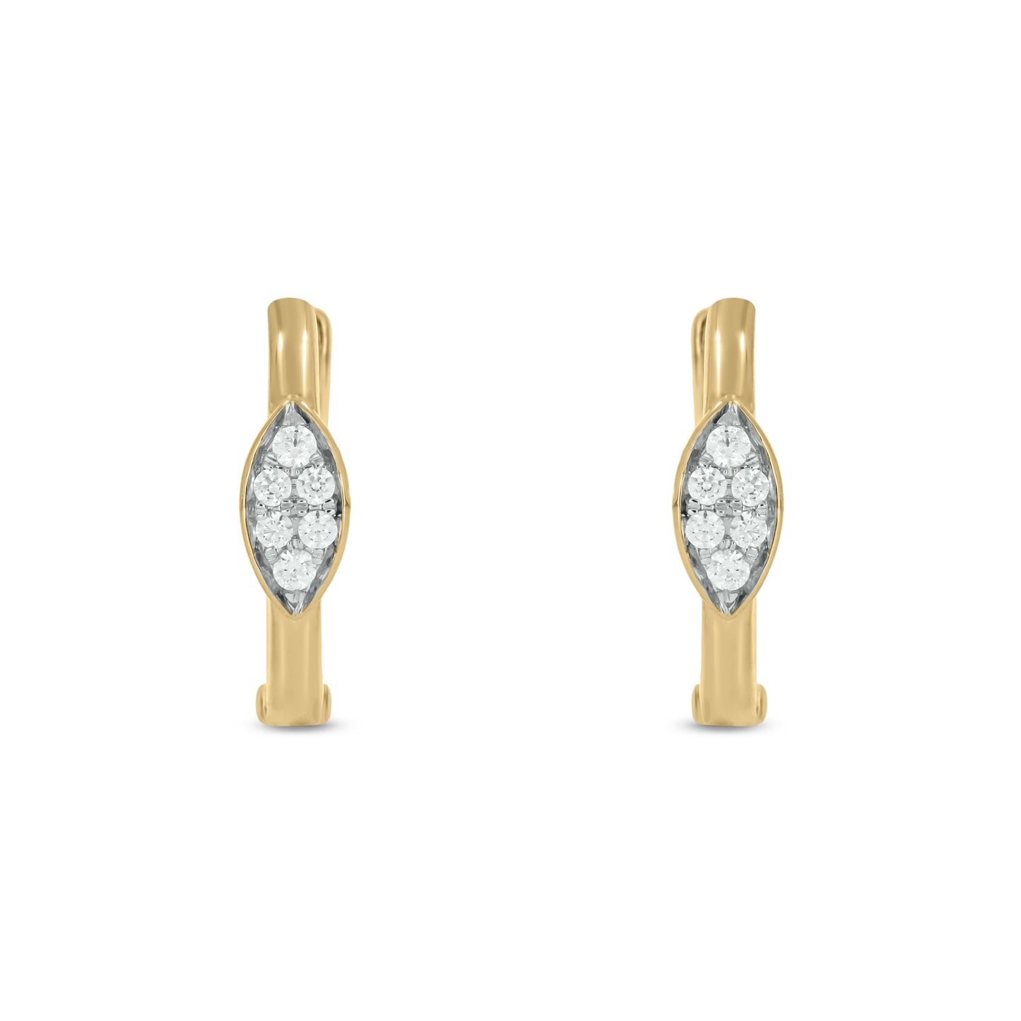 10KT Gold Dainty Diamond Studded Hoop Earrings