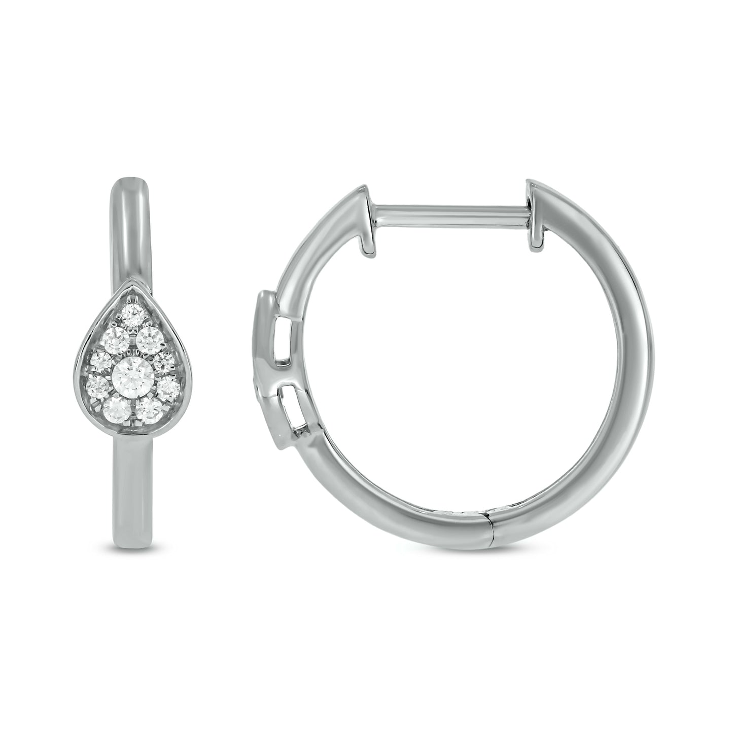 10KT Gold Dazzling Diamond Studded Hoop Earrings