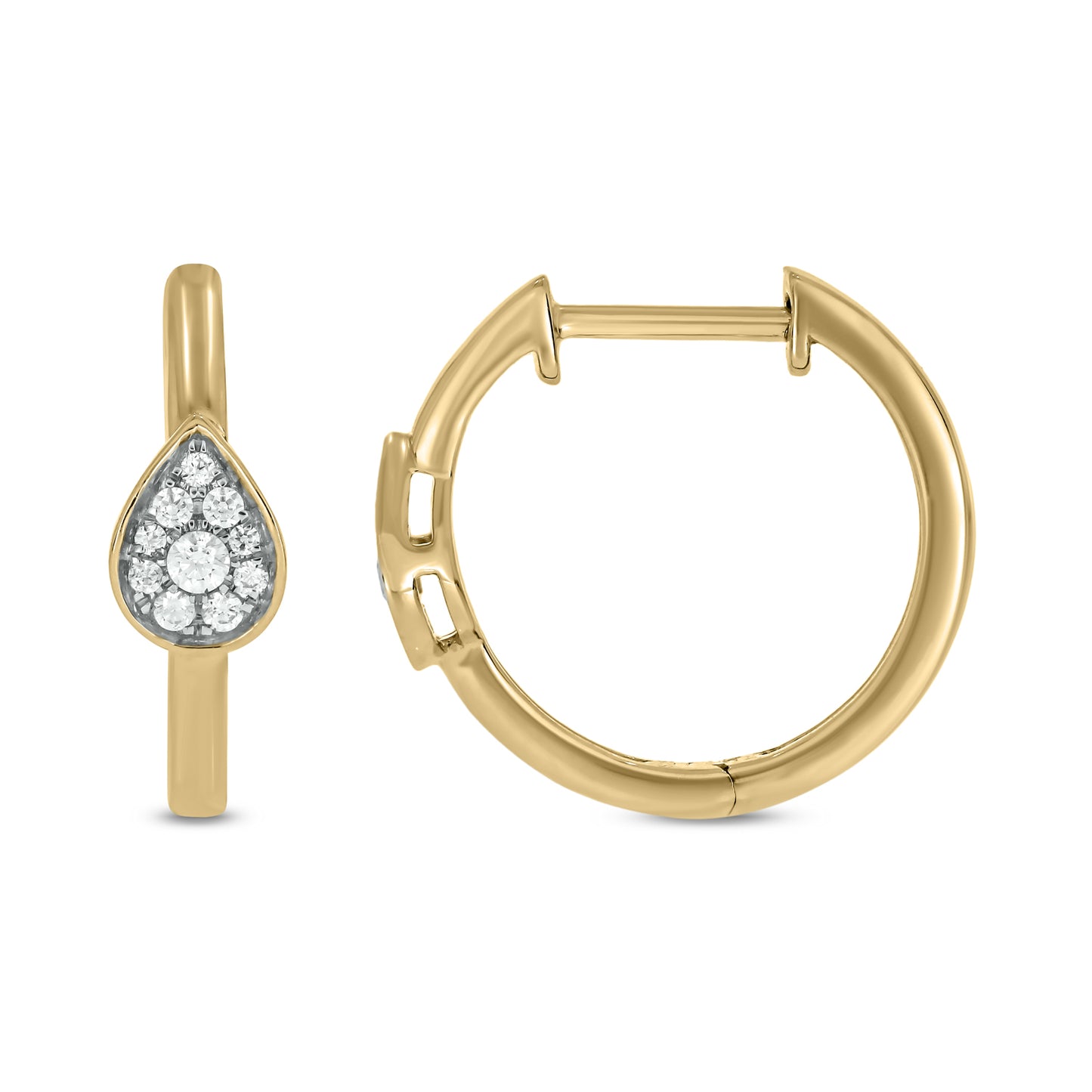 10KT Gold Dazzling Diamond Studded Hoop Earrings