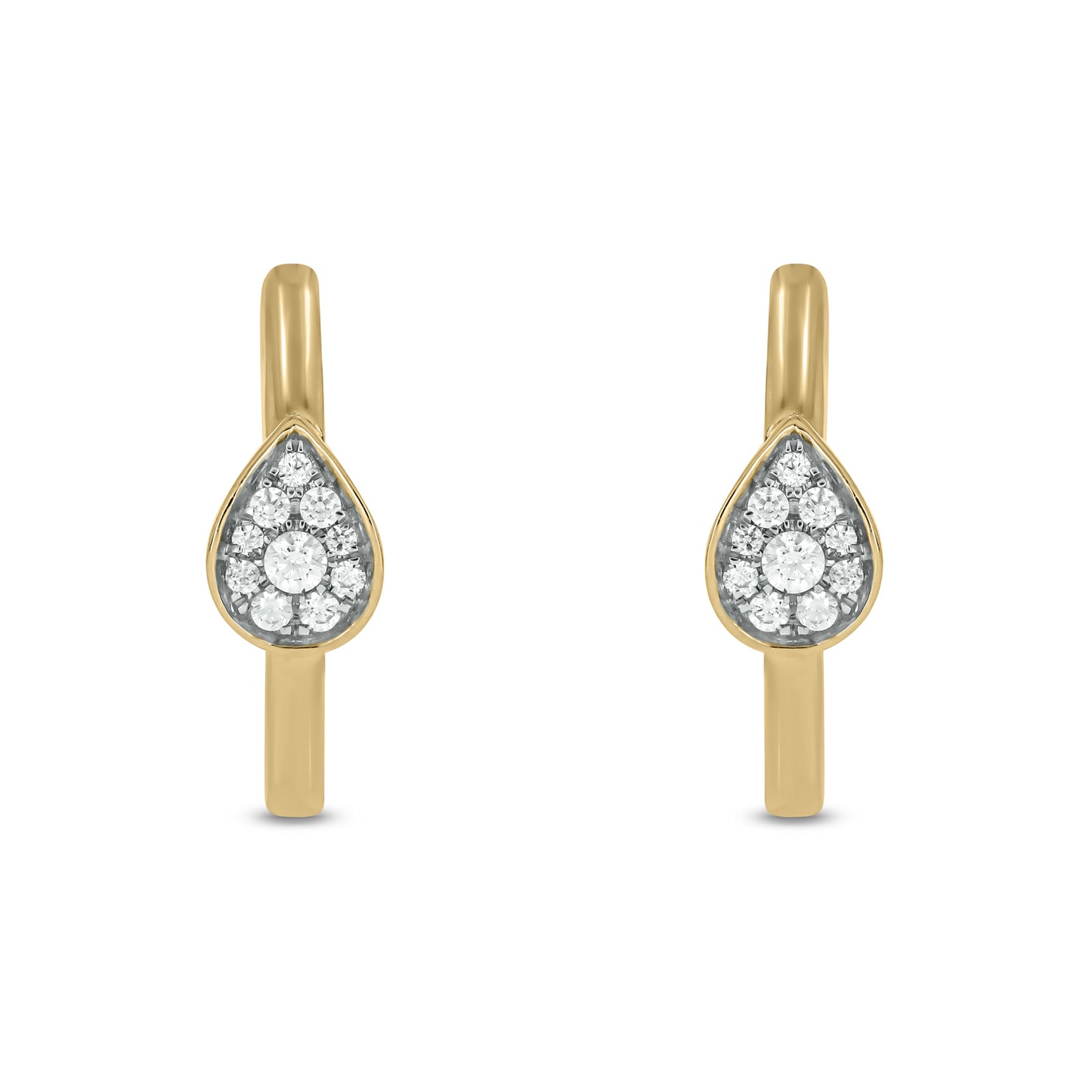 10KT Gold Dazzling Diamond Studded Hoop Earrings
