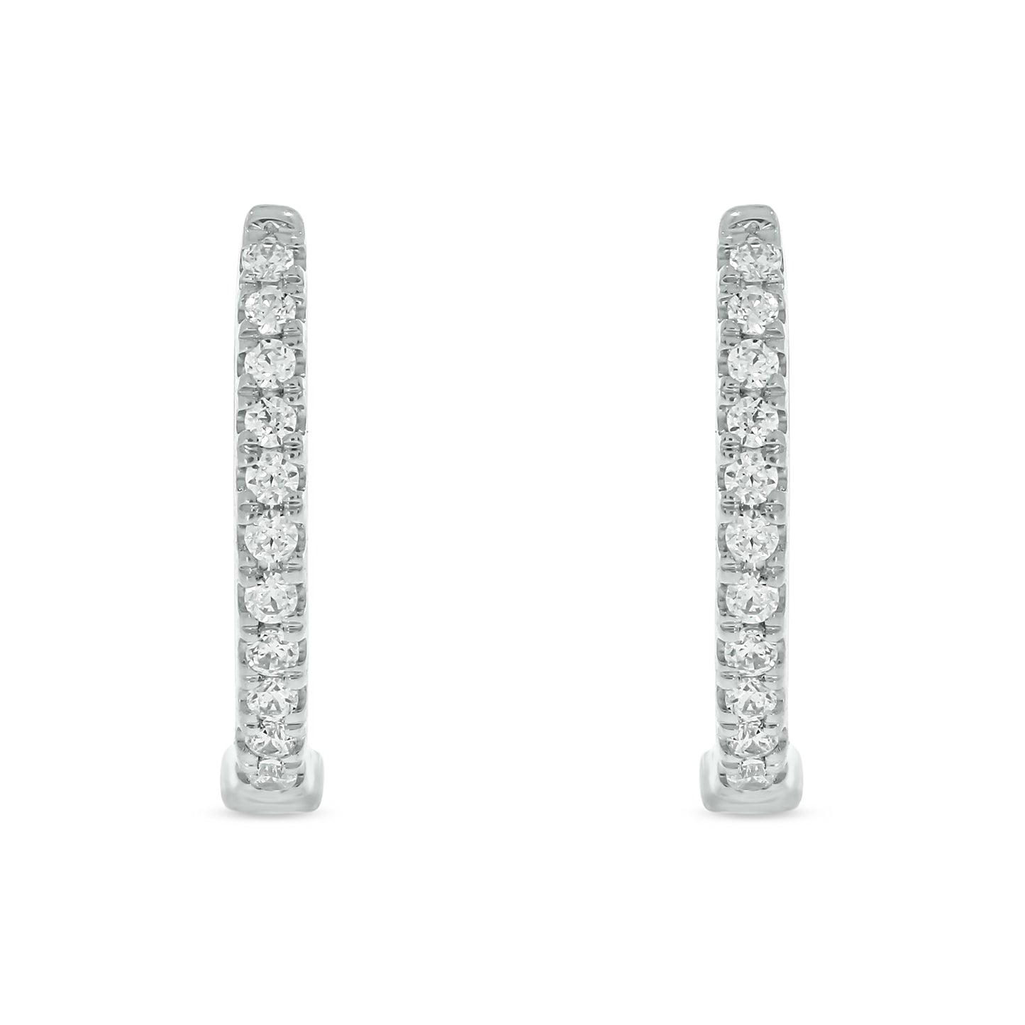Luxurious 10KT Gold Diamond Oval Hoops