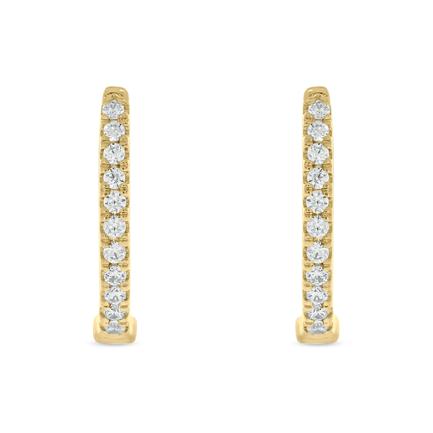 Luxurious 10KT Gold Diamond Oval Hoops