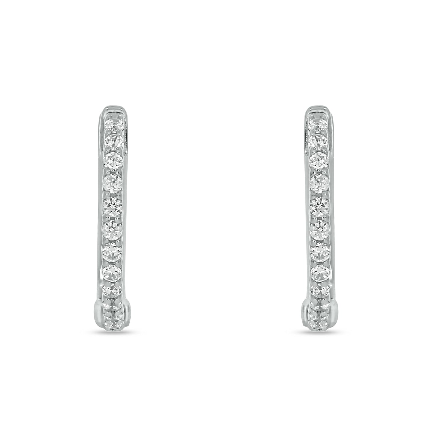 Classic Diamond Hoop Earrings In 10KT Gold