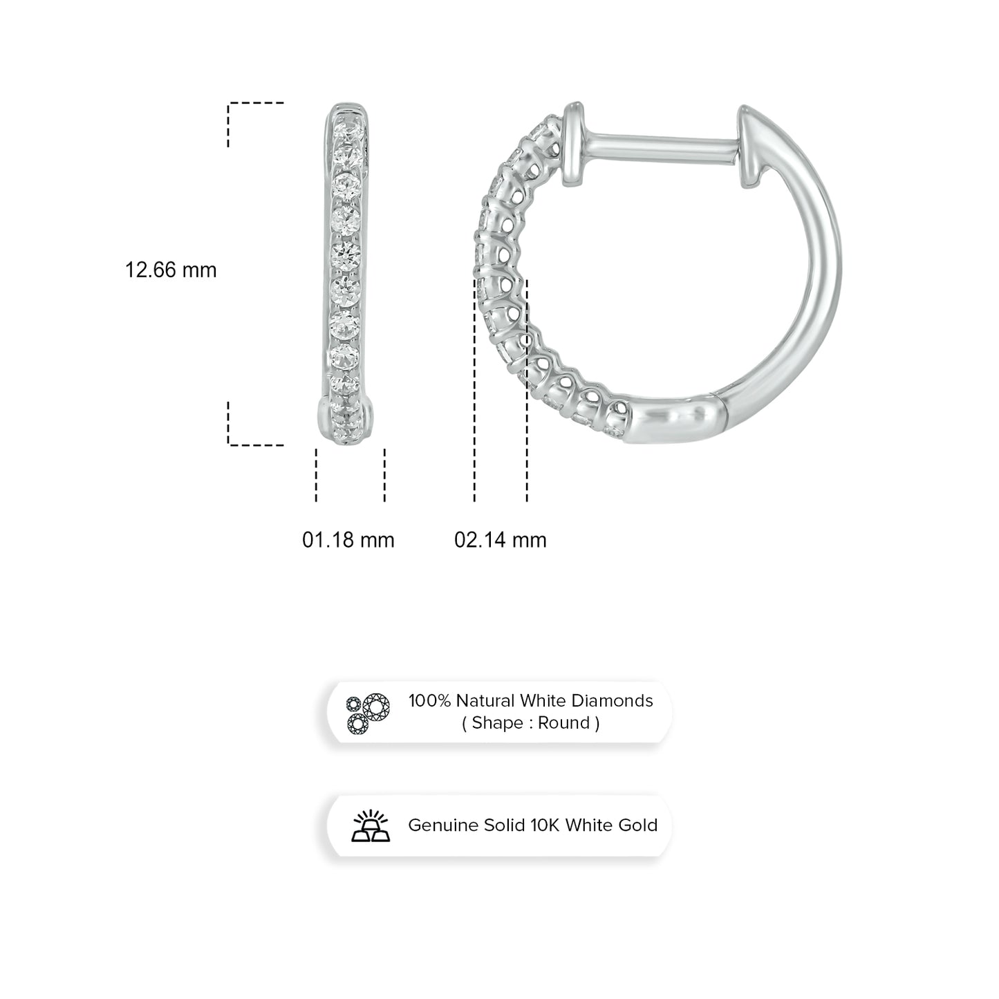 Classic Diamond Hoop Earrings In 10KT Gold